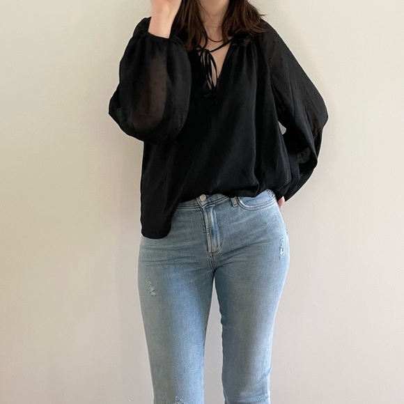 NWT SANCTUARY VOLUME BLACK BLOUSE - XS - Picture 3 of 16